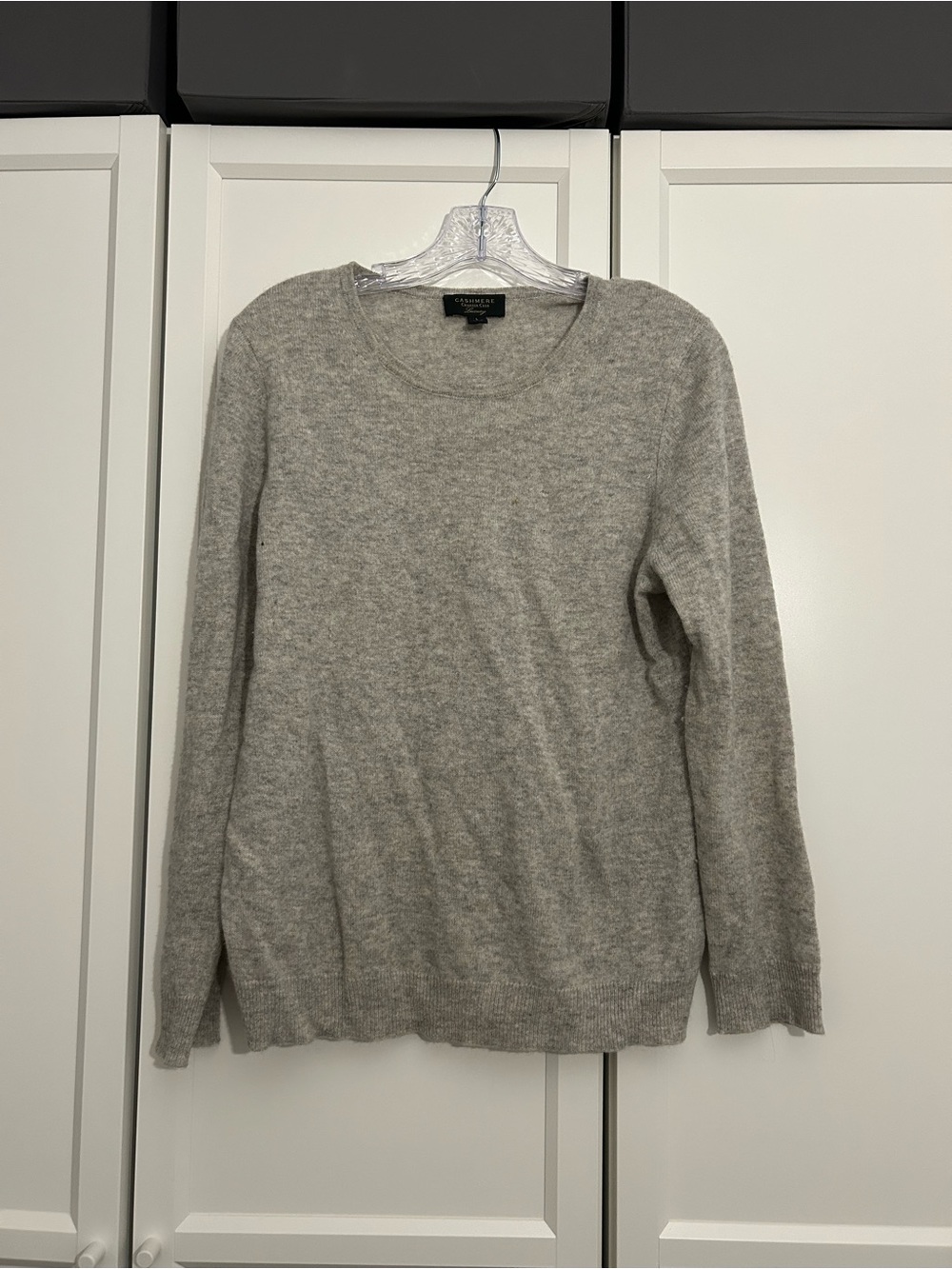 Charters Club Luxury Women's Gray Crewneck Cashmere Sweater Medium